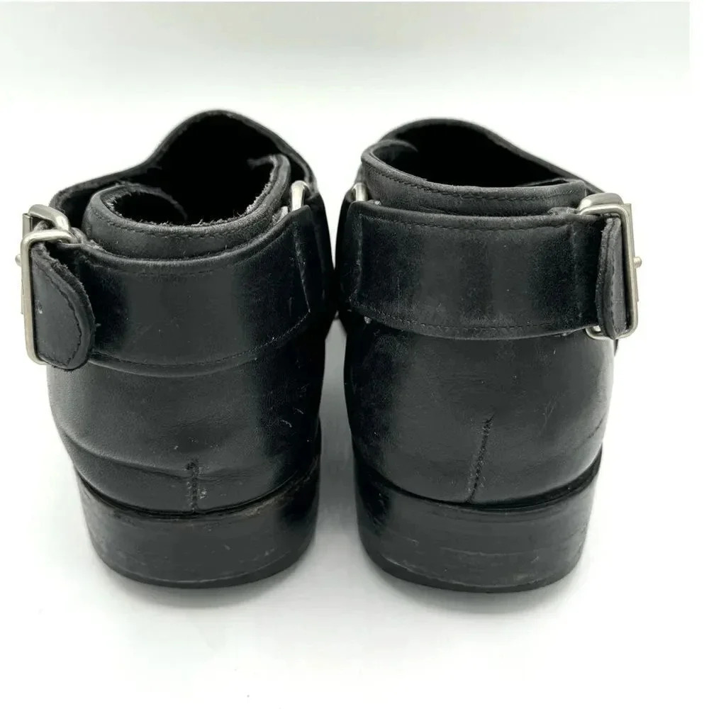 NANA Vintage Late 80s Early 90s Black Leather Single Buckle Shoes Size UK 4 US 6 - Picture 4 of 11